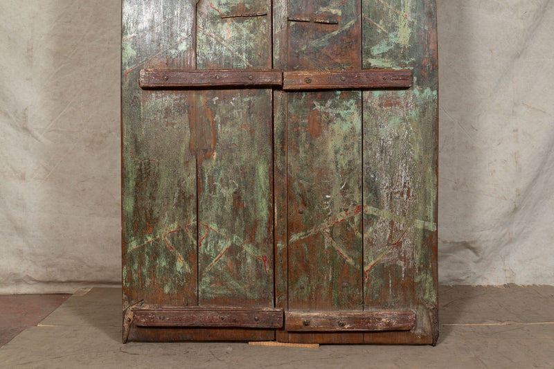 Biscottini Porta portone in legno massello e ferro da interno o da esterno vecchia e antica medievale scorrevole