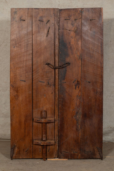 Biscottini Porta portone in legno massello e ferro da interno o da esterno vecchia e antica medievale scorrevole