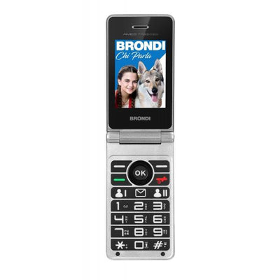 BRONDI AMICO PREZIOSO (BLU) - TELEFONO CELLULARE PER ANZIANI - TASTO SOS - CONTROLLO REMOTO - DOPPIO DISPLAY