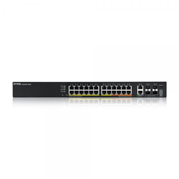 Zyxel XGS2220-30HP Gestito L3 Gigabit Ethernet [10/100/1000] Supporto Power over Ethernet [PoE] Nero (Zyxel XGS2220-30HP L3 Access Switch 400W PoE 16xPoE+/10xPoE++ 24x1G RJ45 2x10mG RJ45 4x10G SFP+ Uplink)