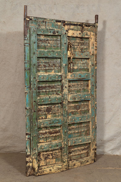 Biscottini Porta portone in legno massello e ferro da interno o da esterno vecchia e antica medievale scorrevole