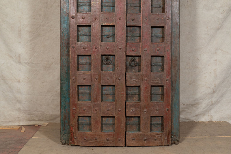 Biscottini Porta portone in legno massello e ferro da interno o da esterno vecchia e antica medievale scorrevole