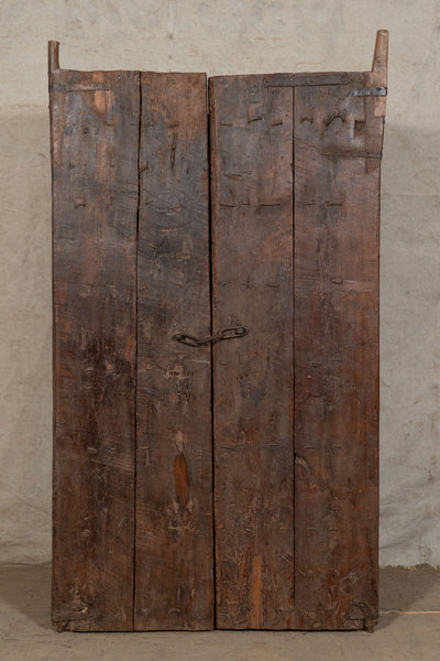 Biscottini Porta portone in legno massello e ferro da interno o da esterno vecchia e antica medievale scorrevole