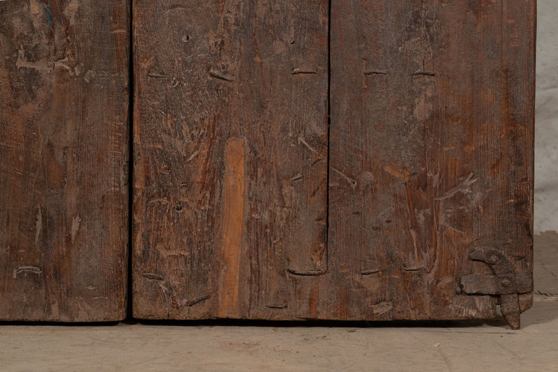 Biscottini Porta portone in legno massello e ferro da interno o da esterno vecchia e antica medievale scorrevole