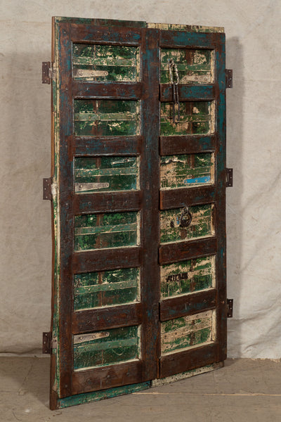 Biscottini Porta portone in legno massello e ferro da interno o da esterno vecchia e antica medievale scorrevole