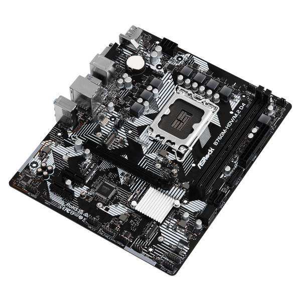 ASRock B760M-HDV/M.2 D4 - Motherboard - micro ATX - LGA1700-Sockel - B760 Chipsatz - USB-C 3.2 Gen 1, USB 3.2 Gen 1 - Gigabit LAN - Onboard-Grafik (CPU erforderlich)