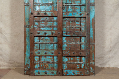 Biscottini Porta portone in legno massello e ferro da interno o da esterno vecchia e antica medievale scorrevole