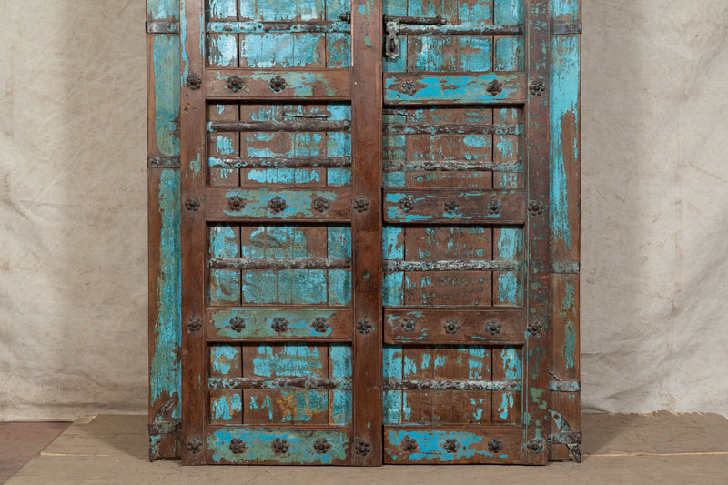 Biscottini Porta portone in legno massello e ferro da interno o da esterno vecchia e antica medievale scorrevole