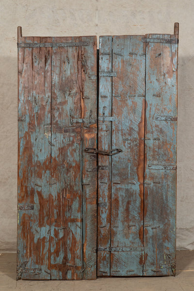 Biscottini Porta portone in legno massello e ferro da interno o da esterno vecchia e antica medievale scorrevole