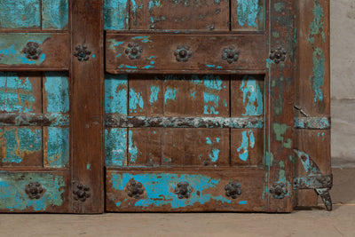 Biscottini Porta portone in legno massello e ferro da interno o da esterno vecchia e antica medievale scorrevole