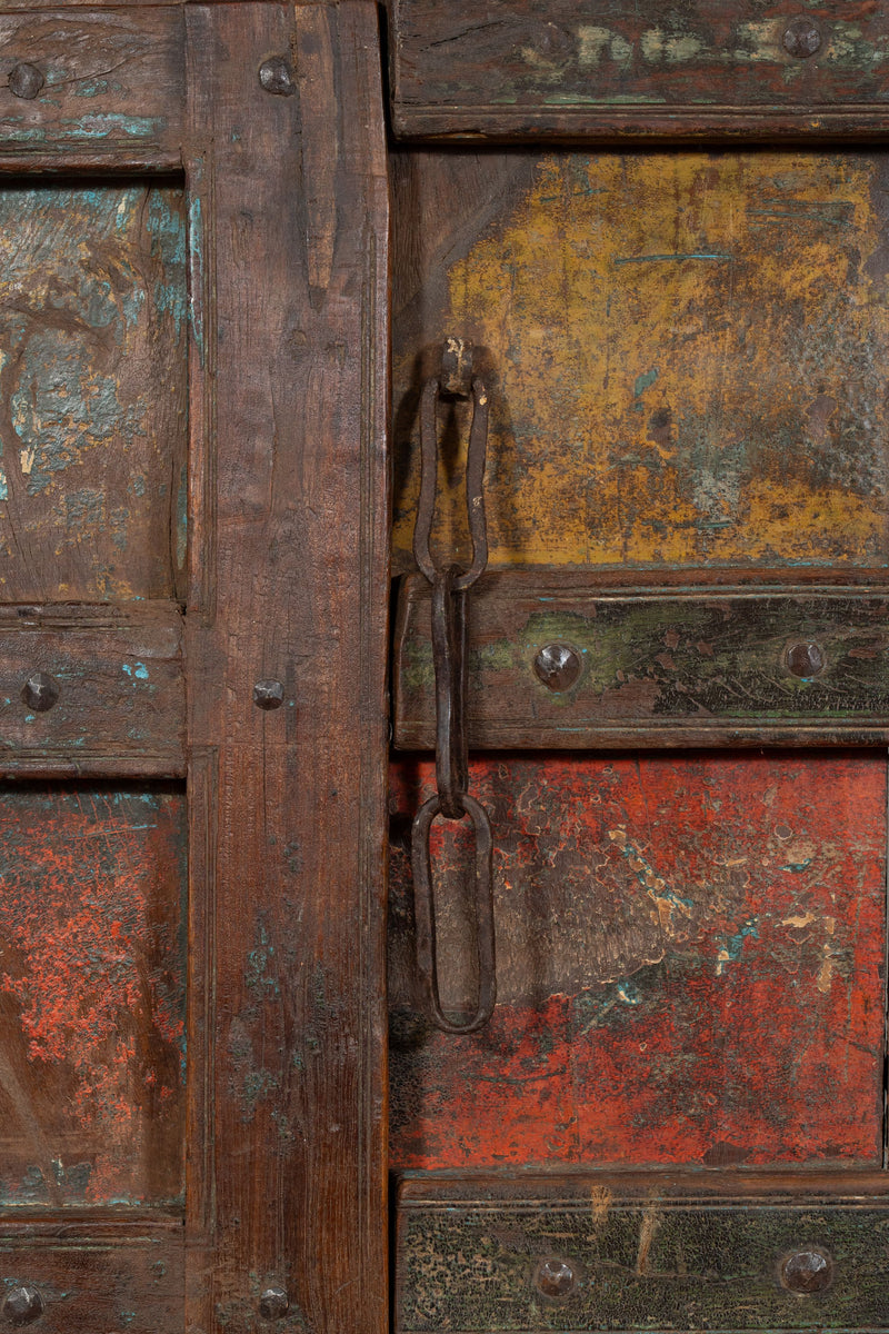 Biscottini Porta portone in legno massello e ferro da interno o da esterno vecchia e antica medievale scorrevole