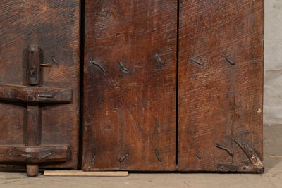 Biscottini Porta portone in legno massello e ferro da interno o da esterno vecchia e antica medievale scorrevole