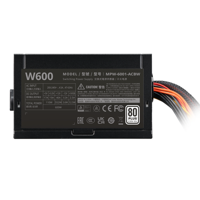 Cooler Master Elite NEX White 230V 600 alimentatore per computer 600 W 24-pin ATX ATX Nero