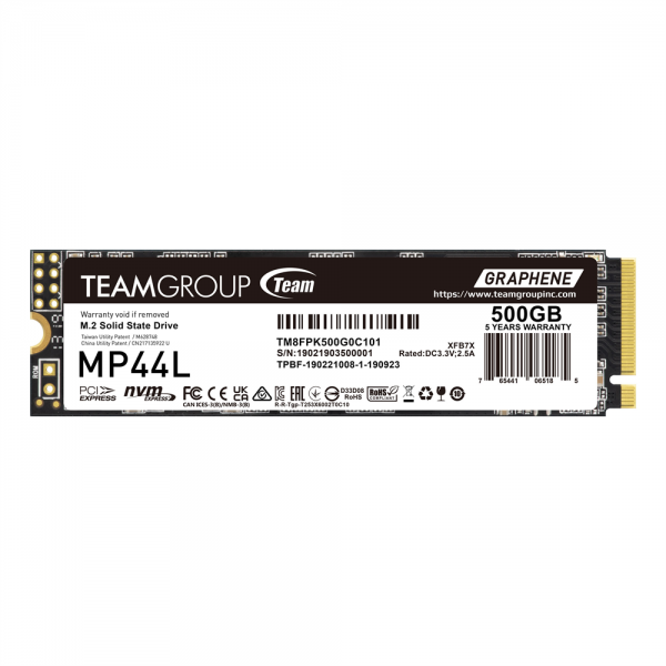 Team Group MP44L TM8FPK500G0C101 drives allo stato solido M.2 500 GB PCI Express 4.0 SLC NVMe