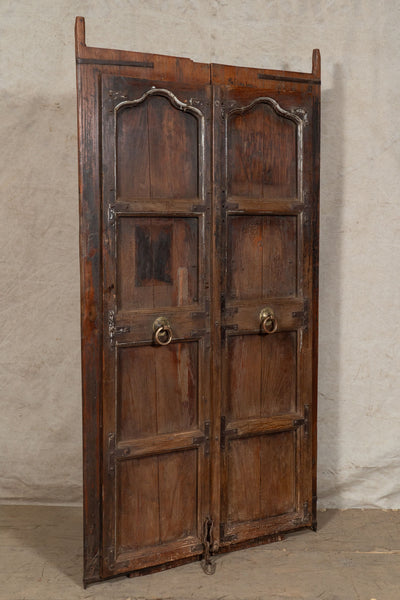 Biscottini Porta portone in legno massello e ferro da interno o da esterno vecchia e antica medievale scorrevole