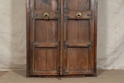 Biscottini Porta portone in legno massello e ferro da interno o da esterno vecchia e antica medievale scorrevole