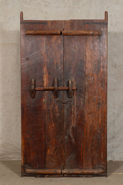 Biscottini Porta portone in legno massello e ferro da interno o da esterno vecchia e antica medievale scorrevole