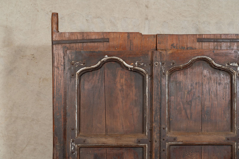 Biscottini Porta portone in legno massello e ferro da interno o da esterno vecchia e antica medievale scorrevole