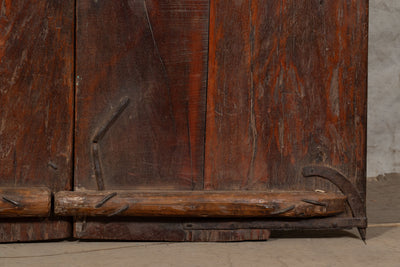 Biscottini Porta portone in legno massello e ferro da interno o da esterno vecchia e antica medievale scorrevole