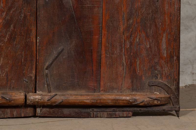 Biscottini Porta portone in legno massello e ferro da interno o da esterno vecchia e antica medievale scorrevole