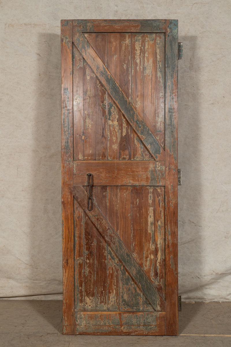 Biscottini Porta portone in legno massello e ferro da interno o da esterno vecchia e antica medievale scorrevole