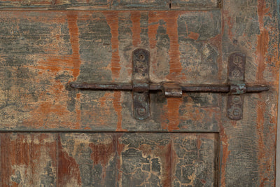 Biscottini Porta portone in legno massello e ferro da interno o da esterno vecchia e antica medievale scorrevole