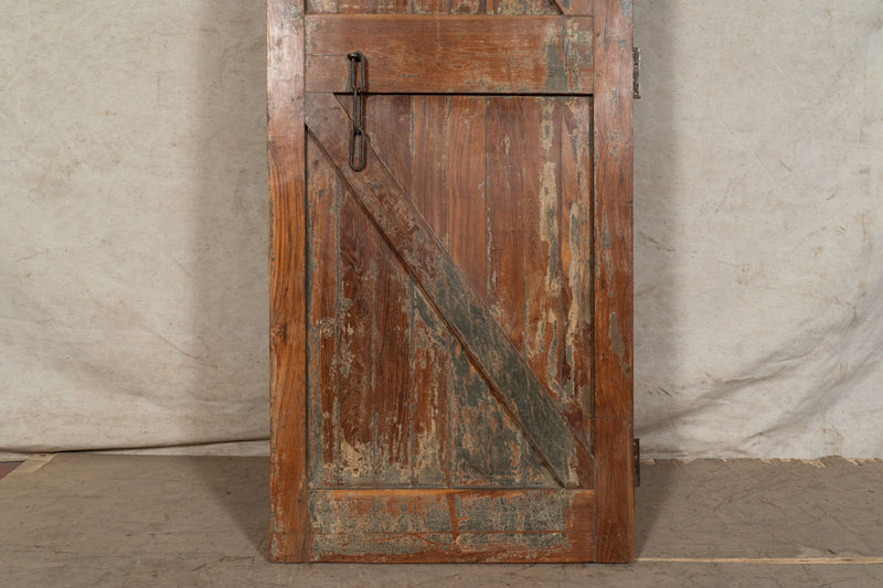 Biscottini Porta portone in legno massello e ferro da interno o da esterno vecchia e antica medievale scorrevole