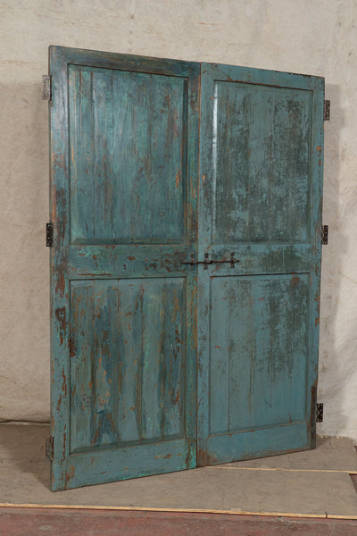 Biscottini Porta portone in legno massello e ferro da interno o da esterno vecchia e antica medievale scorrevole