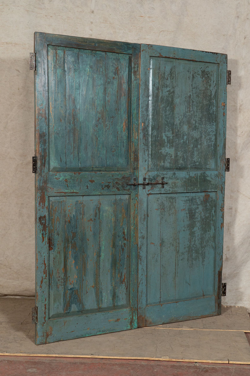 Biscottini Porta portone in legno massello e ferro da interno o da esterno vecchia e antica medievale scorrevole