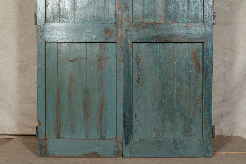 Biscottini Porta portone in legno massello e ferro da interno o da esterno vecchia e antica medievale scorrevole