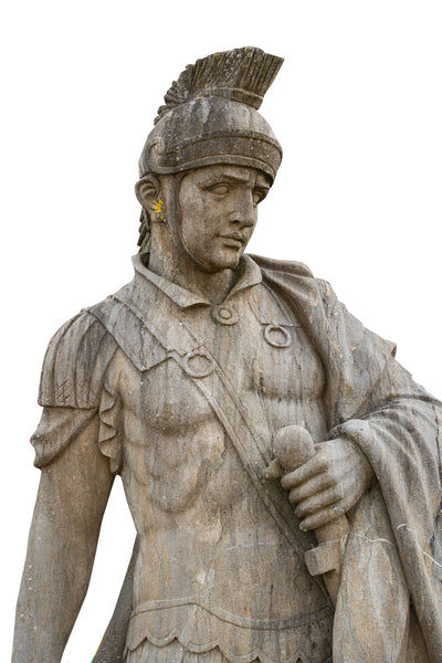 Biscottini Coppia di centurioni in Pietra con Base L80xPR60xH280 cm Splendida statue