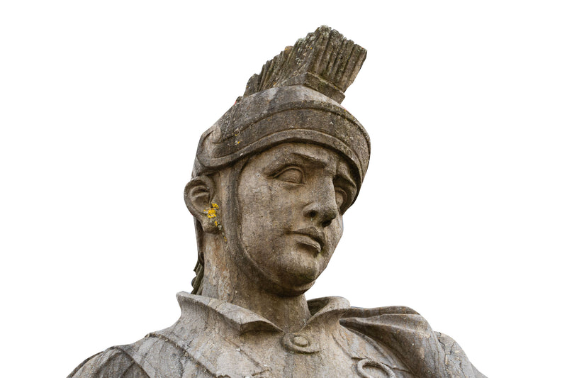 Biscottini Coppia di centurioni in Pietra con Base L80xPR60xH280 cm Splendida statue