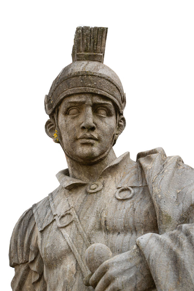 Biscottini Coppia di centurioni in Pietra con Base L80xPR60xH280 cm Splendida statue