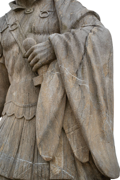 Biscottini Coppia di centurioni in Pietra con Base L80xPR60xH280 cm Splendida statue