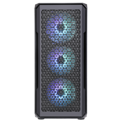 Case SIX TRIANGLE - Gaming Middle Tower- 4x12cm ARGB fan- USB3- Side Panel Temp Glass