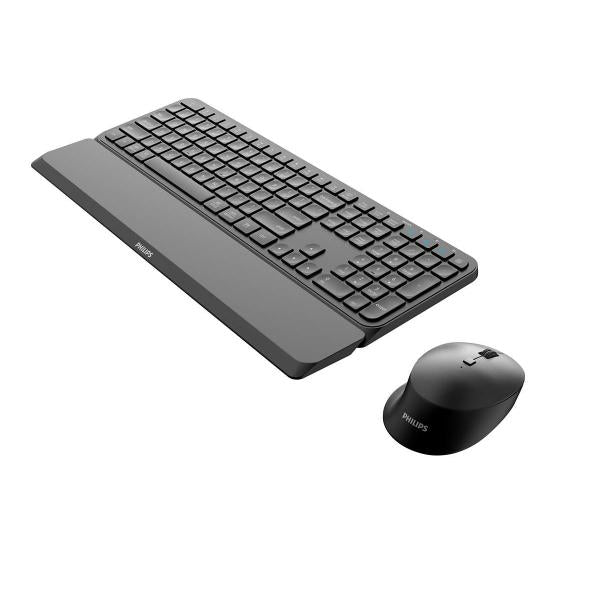 Philips 6000 series SPT6607B/21 tastiera Mouse incluso Universale RF senza fili + Bluetooth Nero (6000 series SPT6607B keyboard - Mouse included RF Wireless + - Bluetooth Black, Nordic Language - War
