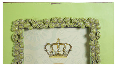 Biscottini Portafoto da appoggio verticale/orizzontale in resina finitura verde anticata L31xPR2xH26 cm