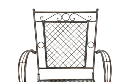 Biscottini Sedia poltrona con braccioli in ferro battuto finitura ruggine anticata 60x51x96 cm