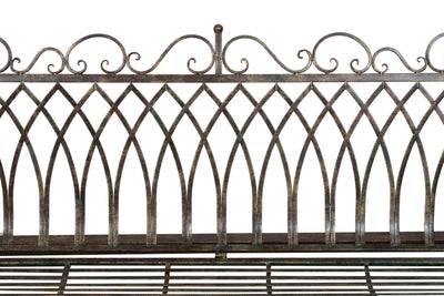 Biscottini Dondolo a tre posti in ferro battuto finitura ruggine anticata Molto stabile