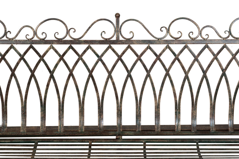 Biscottini Dondolo a tre posti in ferro battuto finitura ruggine anticata Molto stabile