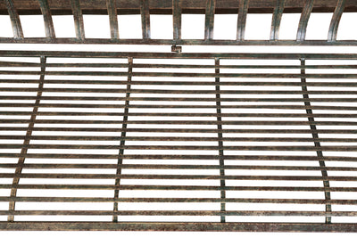 Biscottini Dondolo a tre posti in ferro battuto finitura ruggine anticata Molto stabile