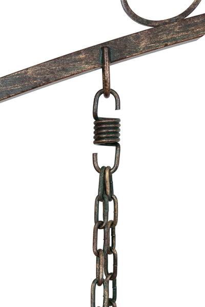 Biscottini Dondolo a tre posti in ferro battuto finitura ruggine anticata Molto stabile