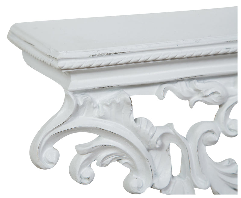 Biscottini MENSOLA A MURO IN LEGNO FINITURA BIANCA ANTICATA L46XPR17XH22 CM MADE IN ITALY