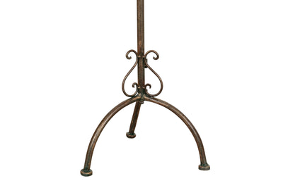 Biscottini Leggio da terra in ferro battuto pieno finitura ruggine anticata L46xPR32xH90-170 cm