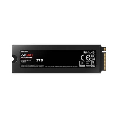 SAMSUNG SSD INTERNO 990 PRO 2TB M.2 PCI-E R/W 7400/6900 GEN 4X4 CON HEATSINK