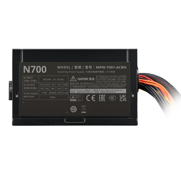 COOLER MASTER ALIMENTATORE ELITE NEX N700 240V 700W 120MM-FAN ACTIVE-PFC PSU - NON-MODULAR