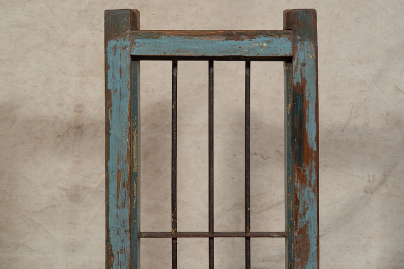 Biscottini Finestra finestrina grata porta in legno massello e in ferro antica e vecchia con telaio da interno o da esterno