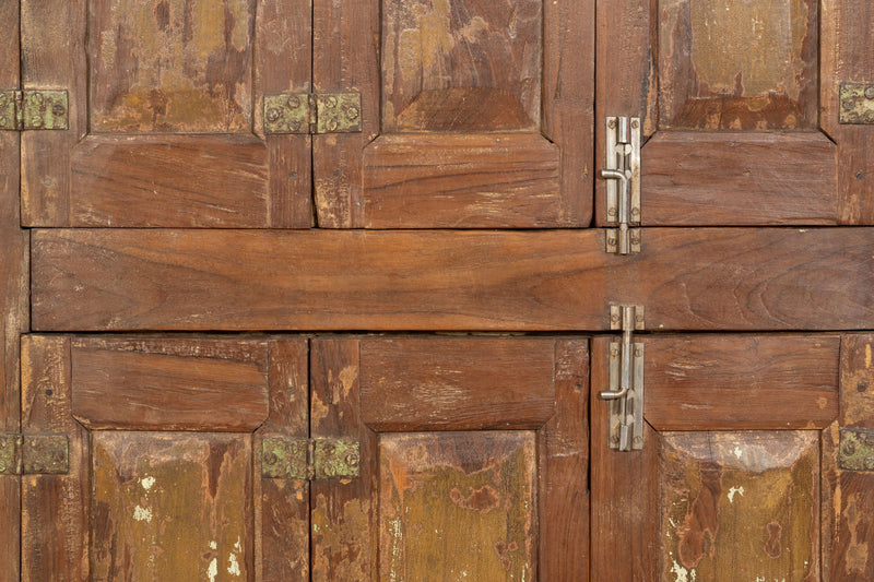 Biscottini Finestra finestrina grata porta in legno massello e in ferro antica e vecchia con telaio da interno o da esterno