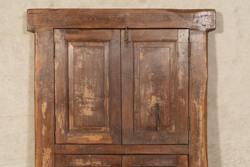 Biscottini Finestra finestrina grata porta in legno massello e in ferro antica e vecchia con telaio da interno o da esterno