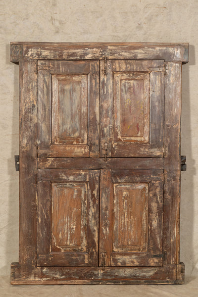 Biscottini Finestra finestrina grata porta in legno massello e in ferro antica e vecchia con telaio da interno o da esterno